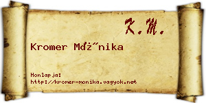 Kromer Mónika névjegykártya